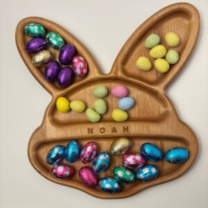 Wood Easter Bunny Head Tray – Handmade Spring Serving & Decor Tray